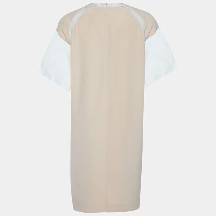 Pre Owned Joseph Light Pink Silk & Organza Detail Shift Dress S