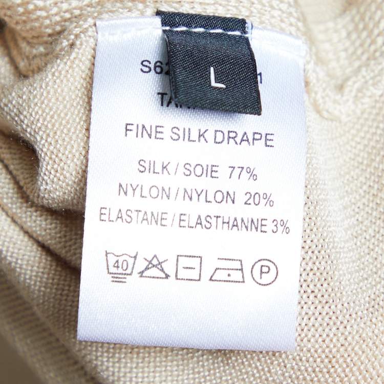 Pre Owned Joseph Beige Wool Knit Cross Back Detail High Low Hem Sleeveless Sweater L