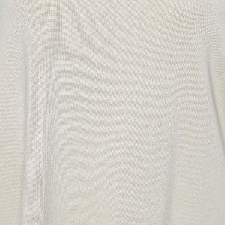 Pre Owned Joseph Beige Wool Knit Cross Back Detail High Low Hem Sleeveless Sweater L