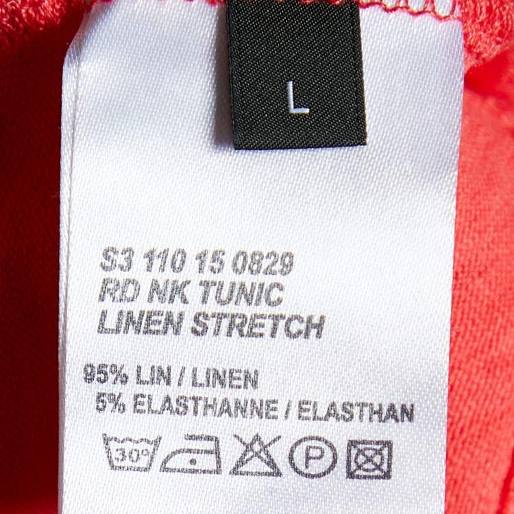 Pre Owned Joseph Pink Linen Knit Pocket Detail Tunic L