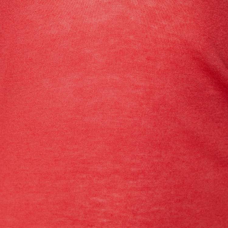 Pre Owned Joseph Pink Cashmere Knit Lurex Detail V-Neck Sweater L