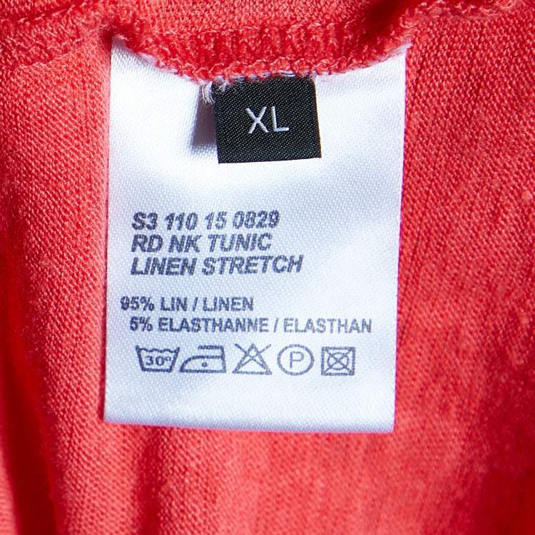 Pre Owned Joseph Pink Linen Knit Pocket Detail Tunic XL