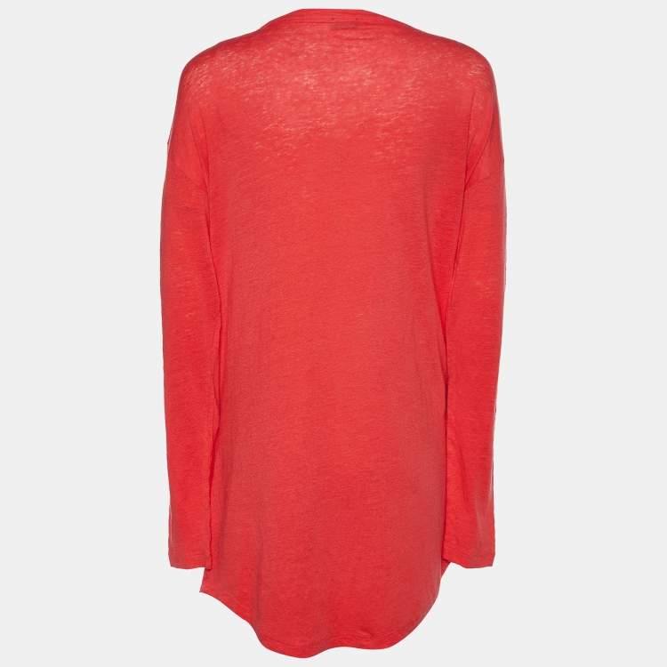 Pre Owned Joseph Pink Linen Knit Pocket Detail Tunic XL