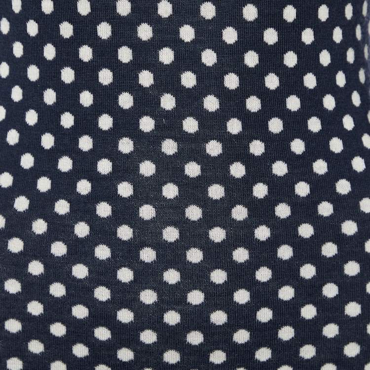 Pre Owned Joseph Navy Blue Spot Jacquard Knit Romelie Mini Dress S