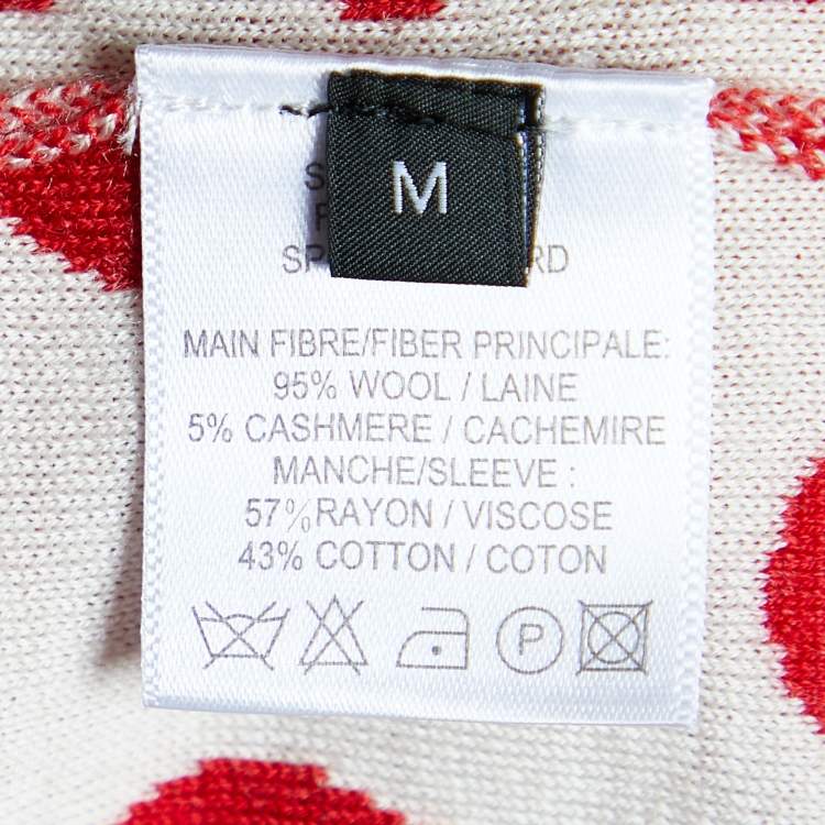 Pre Owned Joseph Red Spot Jacquard Button Front Cardigan M
