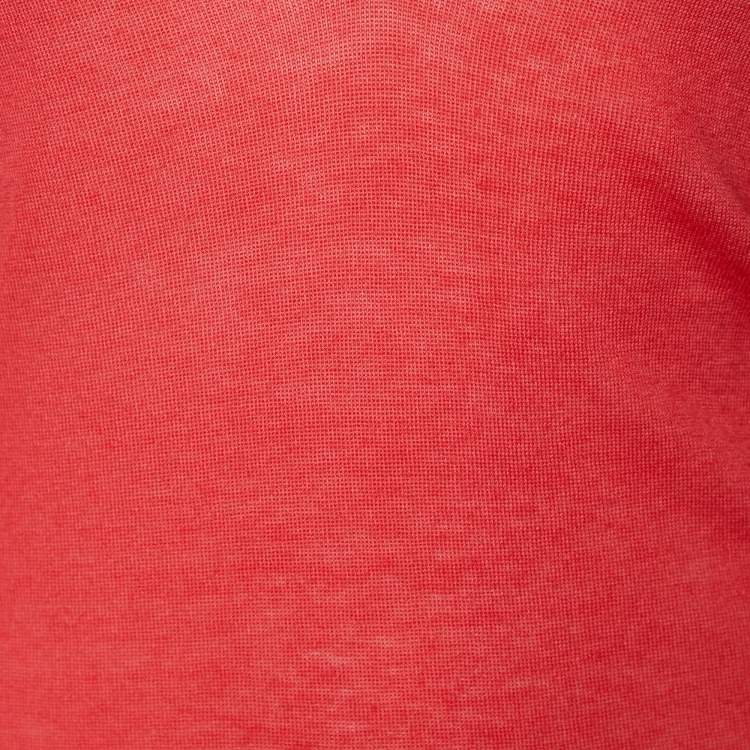 Pre Owned Joseph Pink Cashmere Knit Lurex Detail V-Neck Sweater M