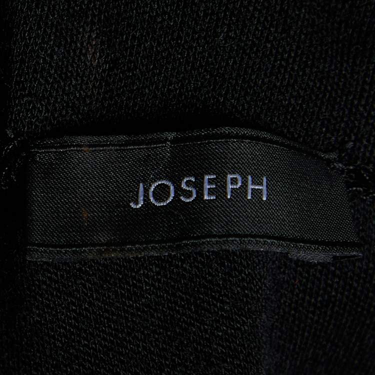 Pre Owned Joseph Black Wool Interlock Zip Detail Kinx Sweater L