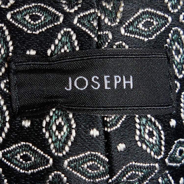 Pre Owned Joseph Black & Green Cravatte Jacquard Duke Trousers L