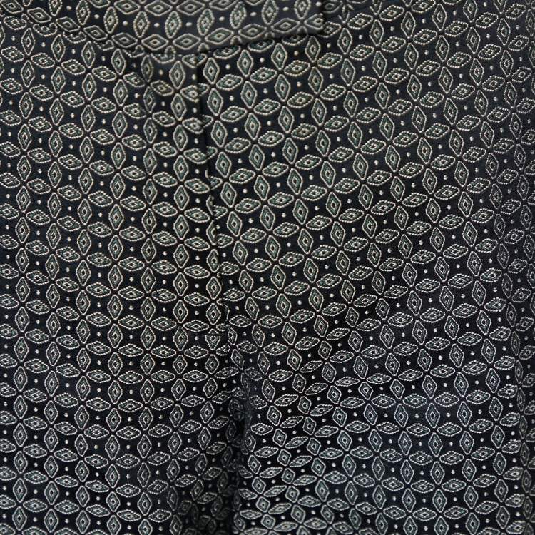 Pre Owned Joseph Black & Green Cravatte Jacquard Duke Trousers L
