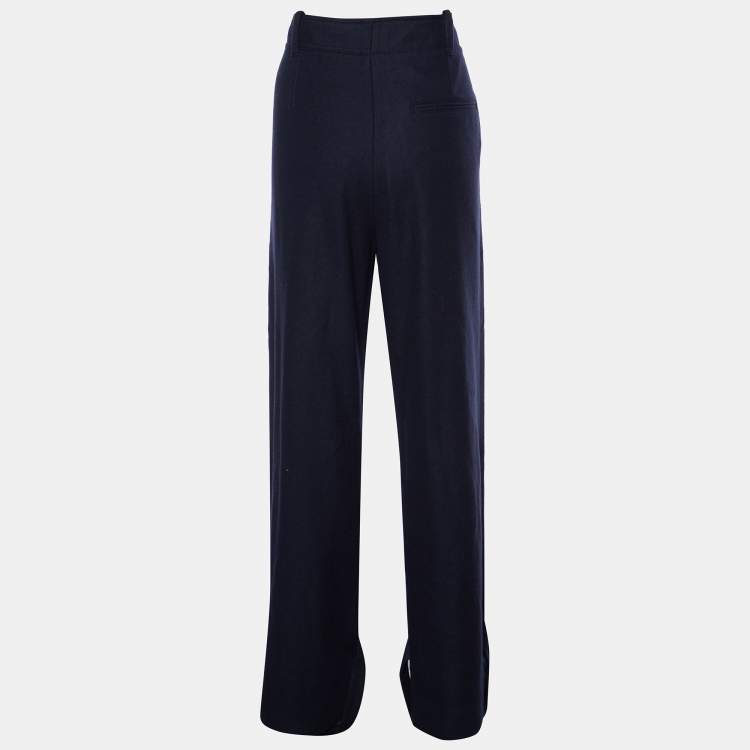 Pre Owned Joseph Navy Blue Light Felt Birkeland Trousers M