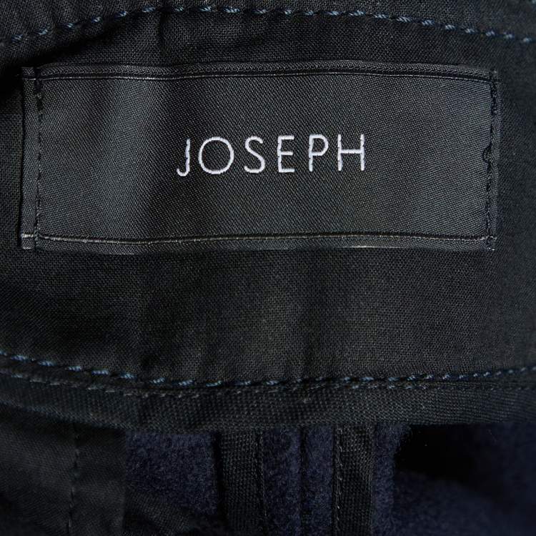 Pre Owned Joseph Navy Blue Light Felt Birkeland Trousers M