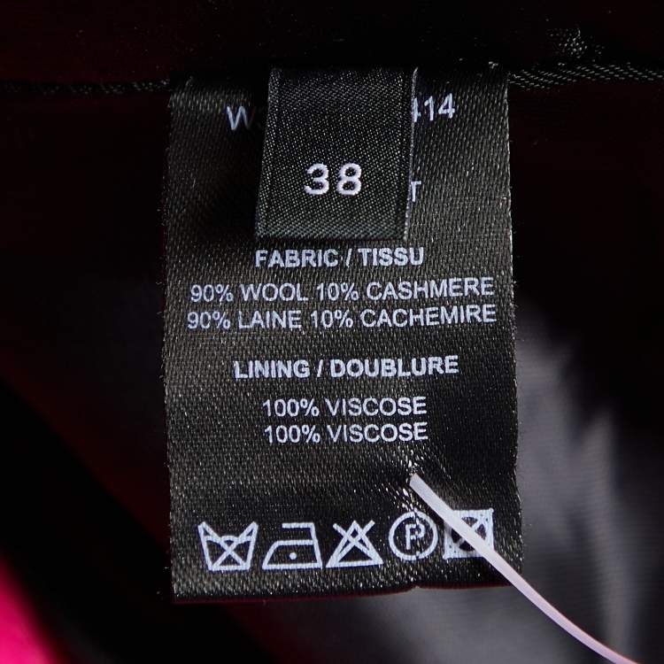 Pre Owned Joseph Fuchsia Pink Wool & Cashmere Double Breasted Panda Coat M