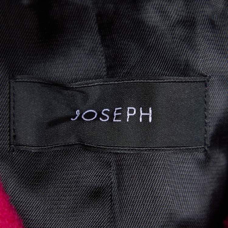 Pre Owned Joseph Fuchsia Pink Wool & Cashmere Double Breasted Panda Coat M