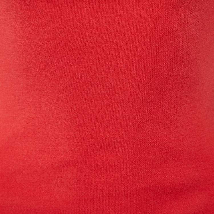 Pre Owned Joseph Red Wool Interlock Zip Ruched Detail Kent Dress M 