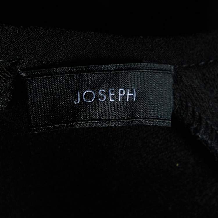 مملوكة مسبقًا Joseph Black Stretch Crepe Eyelet Detail Shift Dress S