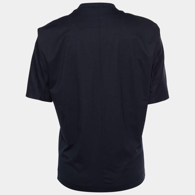 Pre Owned Joseph Black Cotton Knit V-Neck T-Shirt S