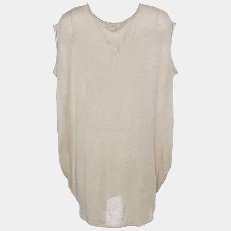 Pre Owned Joseph Beige Fluid Linen Oversized Tunic L