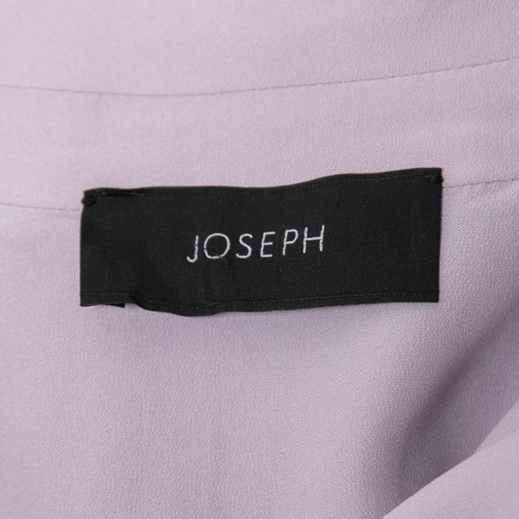 Pre Owned Joseph Purple Silk Pocket Detail Shirt M