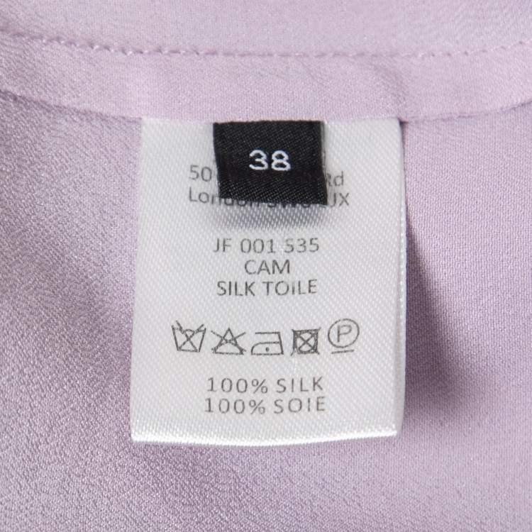 Pre Owned Joseph Purple Silk Pocket Detail Shirt M