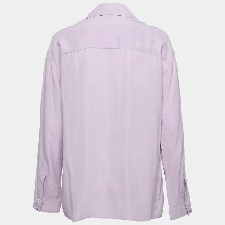 Pre Owned Joseph Purple Silk Pocket Detail Shirt M
