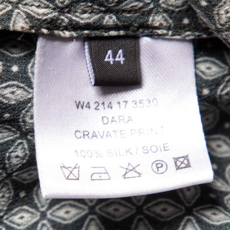 Pre Owned Joseph Black Cravate Printed Silk Button Front Dara Tunic L