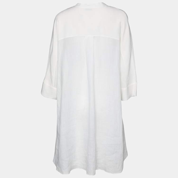Pre Owned Joseph White Ramie & Silk Heather Tunic L