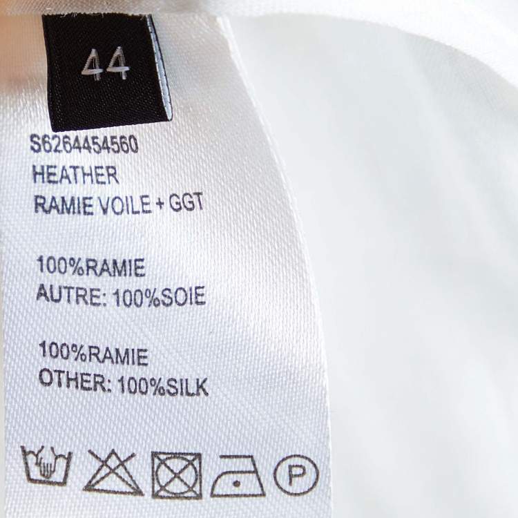 Pre Owned Joseph White Ramie & Silk Heather Tunic L