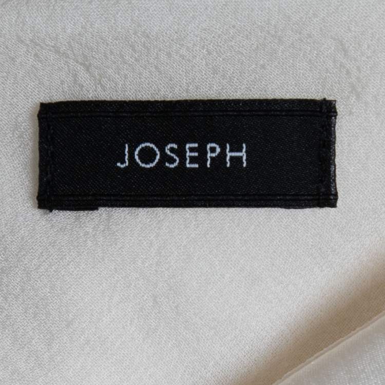 Pre Owned Joseph Off White Silk Satin V-Neck Camisole Top L