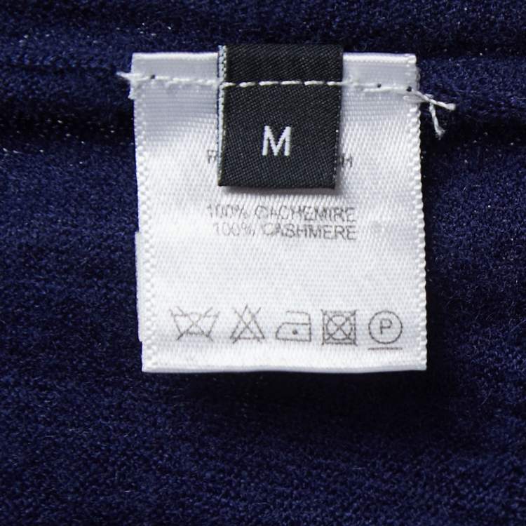 Pre Owned Joseph Navy Blue Cashmere Knit  Crew Neck Sweater M