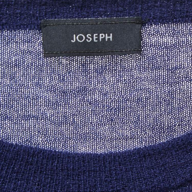Pre Owned Joseph Navy Blue Cashmere Knit  Crew Neck Sweater M