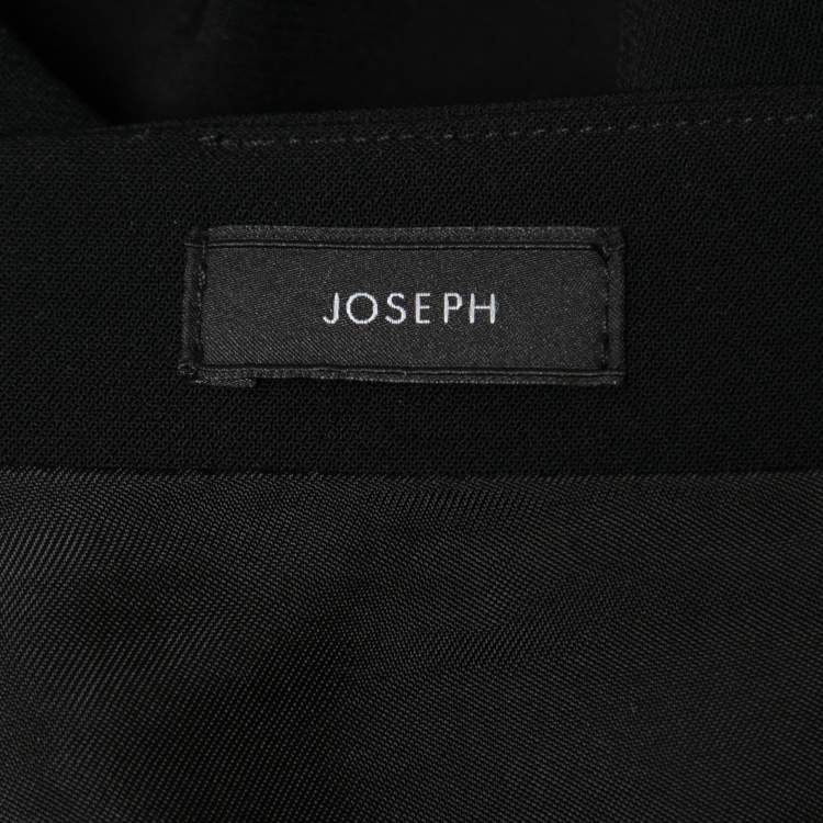 Pre Owned Joseph Black Stretch Crepe Midi Pencil Skirt L