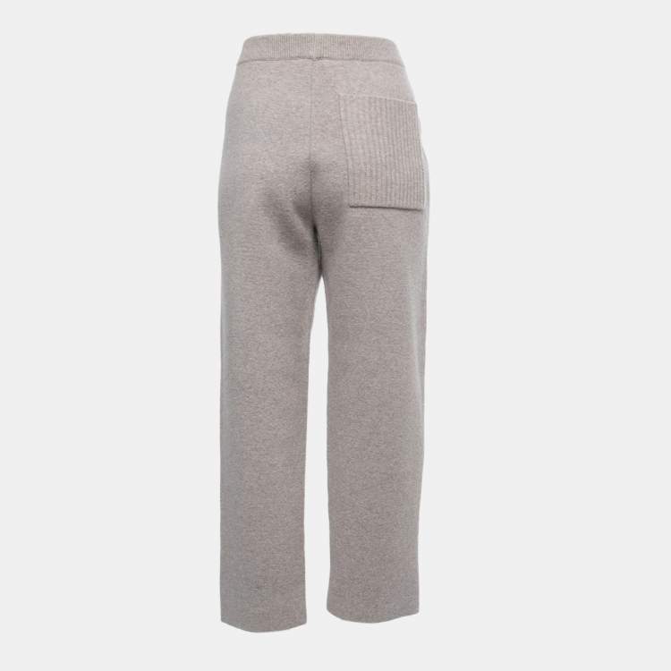 Pre Owned Joseph Grey Ribbed Wool Knit Pants M 