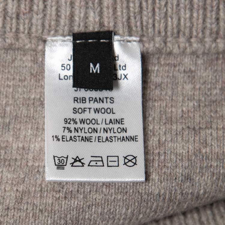 Pre Owned Joseph Grey Ribbed Wool Knit Pants M 