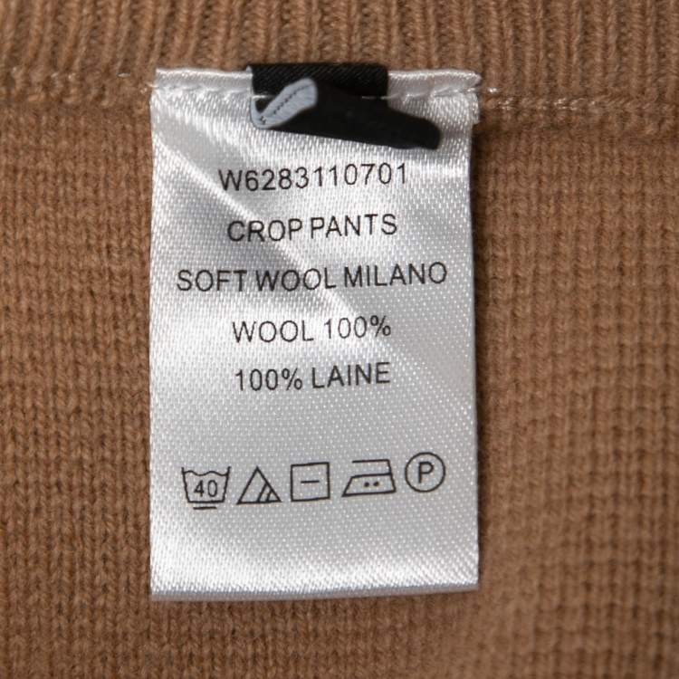 Pre Owned Joseph Brown Wool Knit Wide Leg Pants M