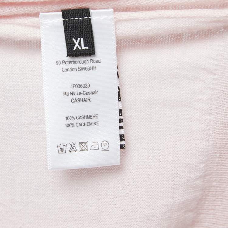 Pre Owned Joseph Light Pink Cashmere Knit Crew Neck Long Sleeve Top XL