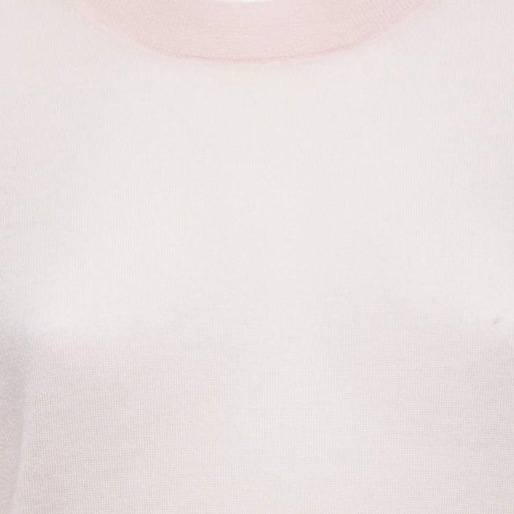 Pre Owned Joseph Light Pink Cashmere Knit Crew Neck Long Sleeve Top XL