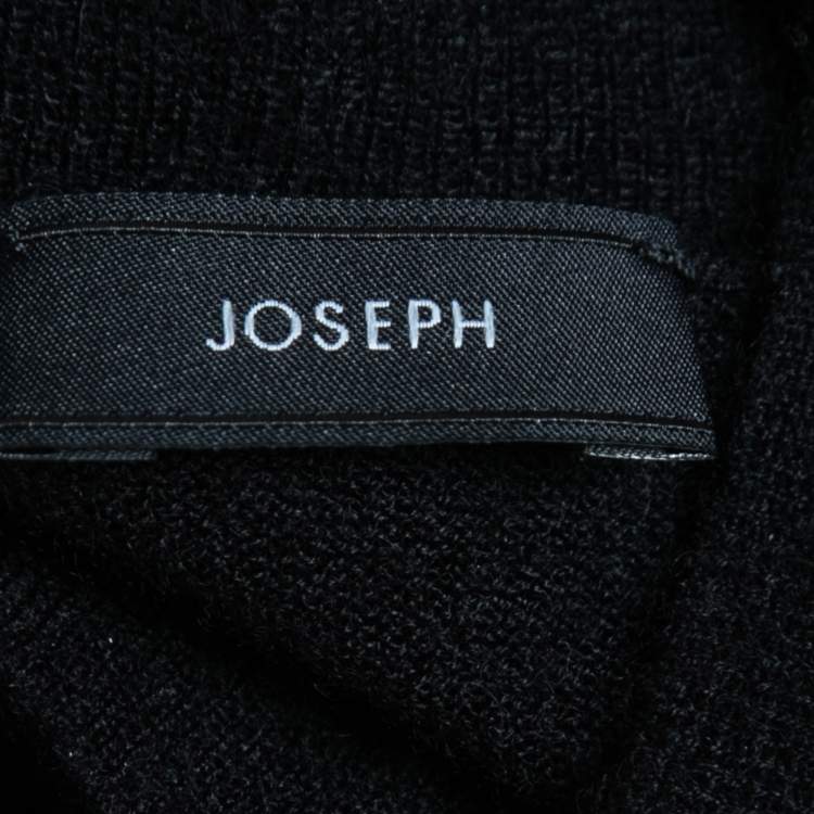 Pre Owned Joseph Black Semi-Sheer Cashmere Knit Turtleneck Jumper M