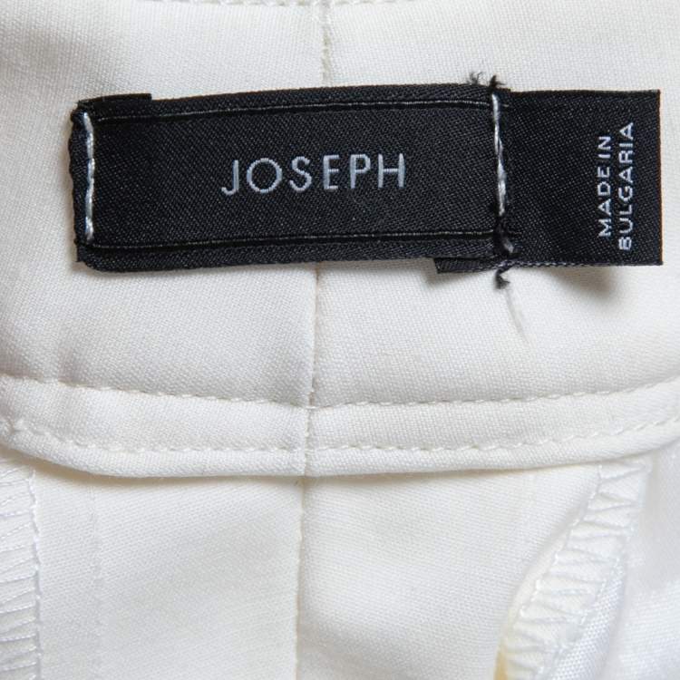 Pre Owned Joseph Cream Stretch Cotton Slim Fit Trousers S