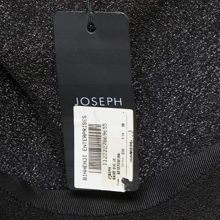 Pre Owned Joseph Black Crepe Flared Midi Skirt M
