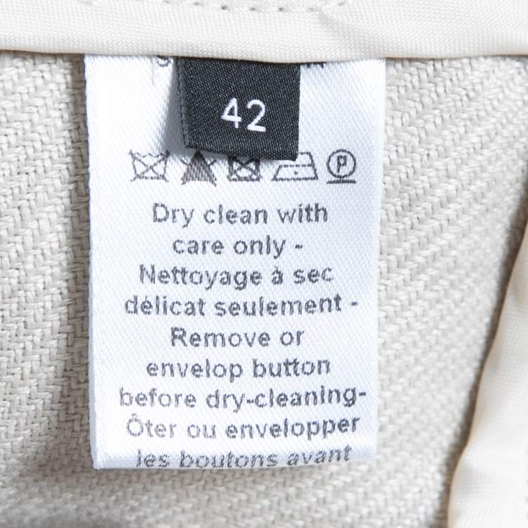 Pre Owned Joseph Ecru White Linen Single-Breasted Blazer L
