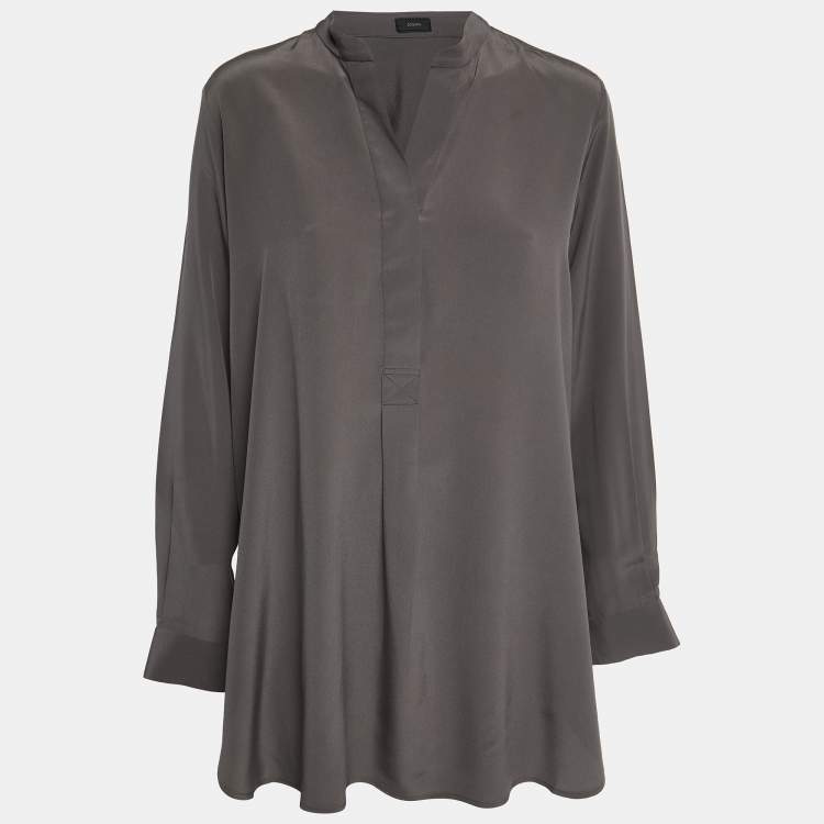 Pre Owned Joseph Grey Silk Dara Blouse M