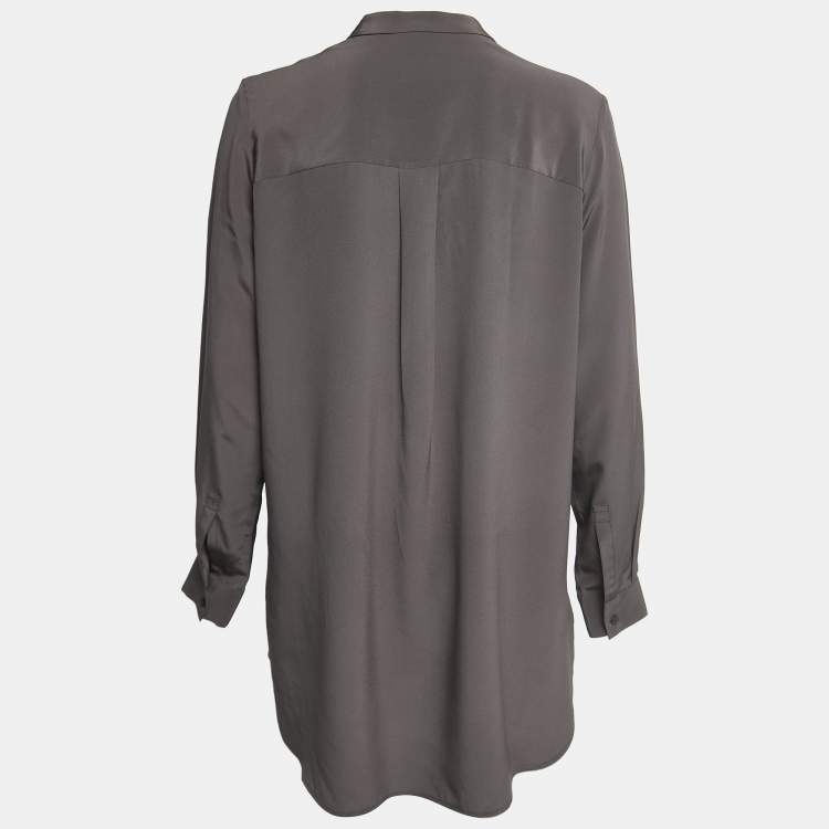 Pre Owned Joseph Grey Silk Dara Blouse M