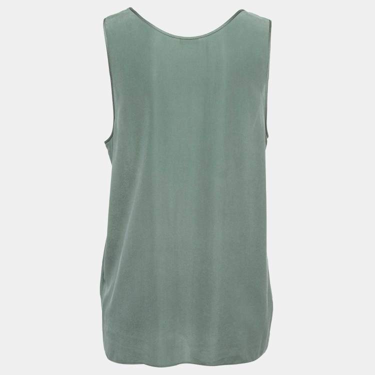 Pre Owned Joseph Green Silk Sleeveless Top L