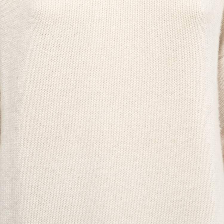 Pre Owned Joseph Off White Cashmere Cable Knit Sweater L