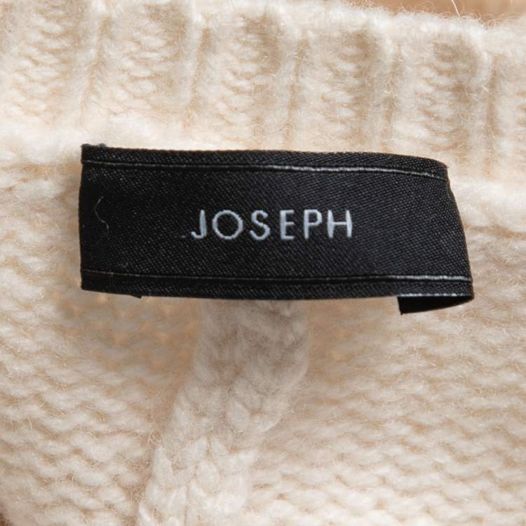Pre Owned Joseph Cream Cashmere Belted Long Felicie Sweater XS