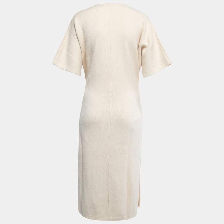 Pre Owned Joseph Cream Cashmere Belted Long Felicie Sweater XS