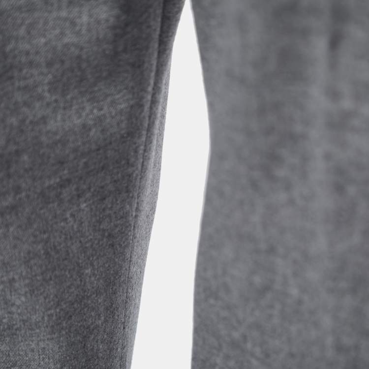 Pre Owned Joseph Grey Wool Drawstring Straight Leg Trousers M