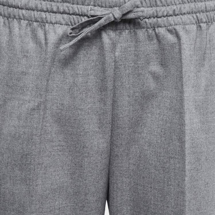 Pre Owned Joseph Grey Wool Drawstring Straight Leg Trousers M
