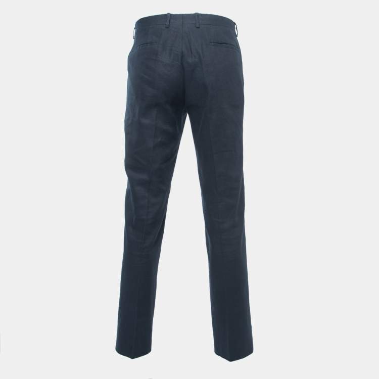 Pre Owned Joseph Navy Blue Linen Blend Trousers 3XL