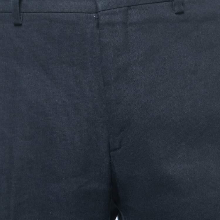 Pre Owned Joseph Navy Blue Linen Blend Trousers 3XL